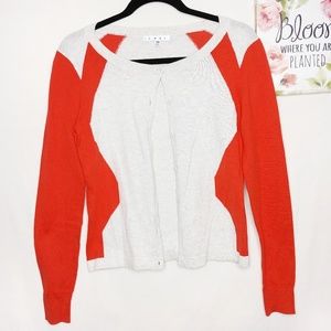 Cabi hourglass coral and oatmeal cardigan size xs